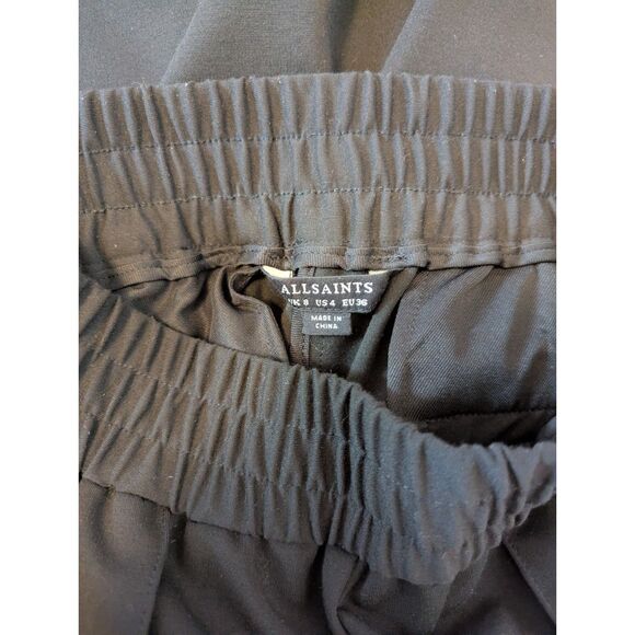 Allsaints Millie Wide Leg Trouser in Black size 4 - Picture 8 of 9